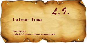 Leiner Irma névjegykártya
